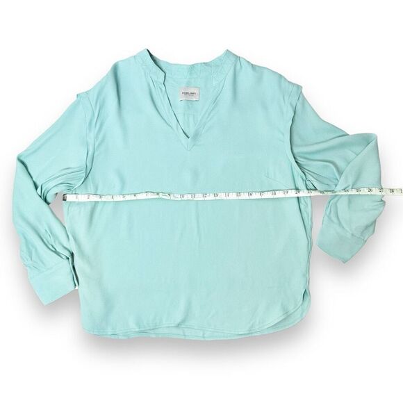 Rachel Comey Veracity Teal Blue V Neck Long Sleeve Blouse Viscose Women’s Size 8 - Picture 12 of 13